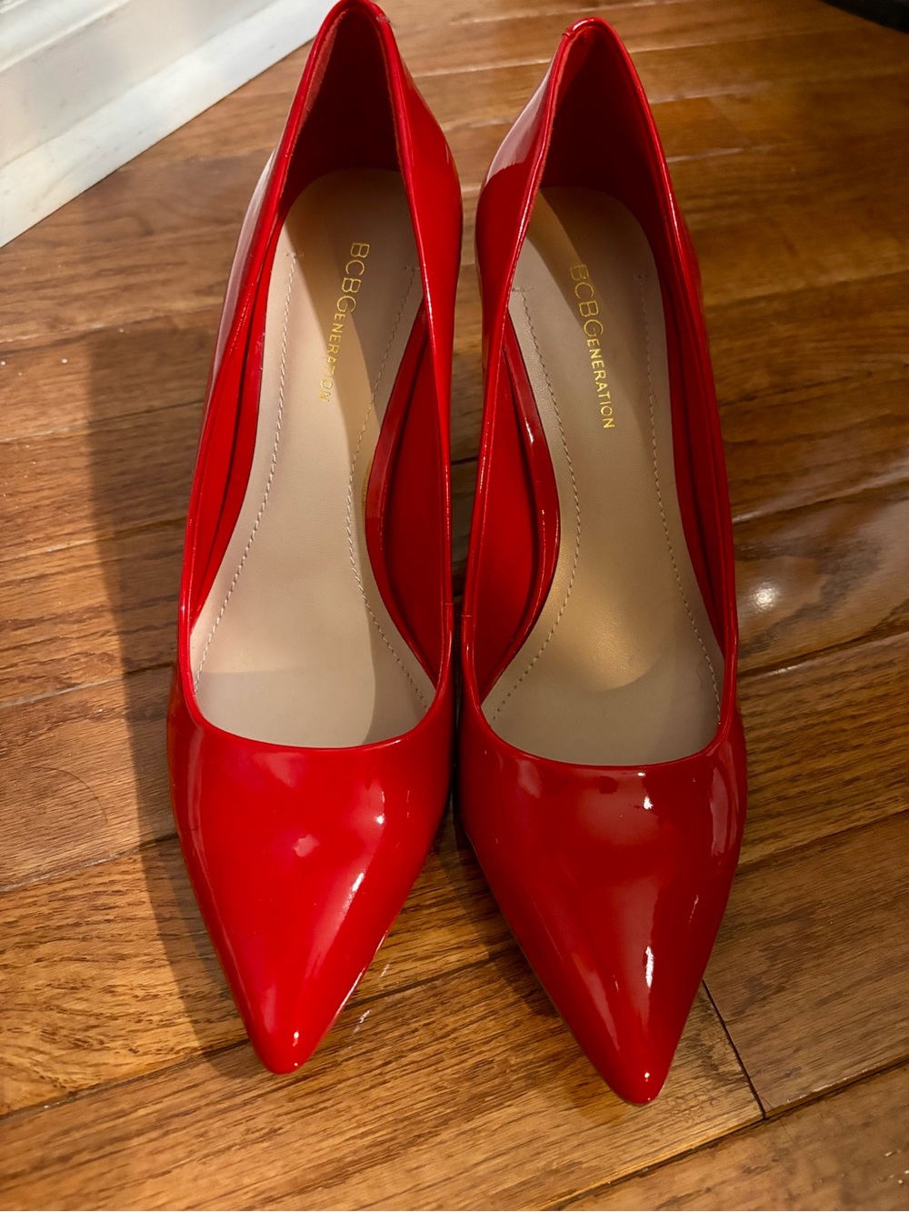 BCBGeneration Women's Red Patent Pointed-Toe Pumps